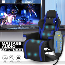 [Bluetooth Speakers]Gaming Racing Chair Massage Recliner Home Office Swi... - £429.57 GBP