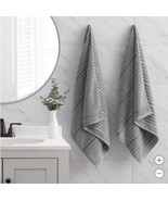 Welspun Welhome Bath Towels Gray Grey 2-Pack Bumpy Texture Rib 30&quot; X 58&quot;... - $58.79 CAD
