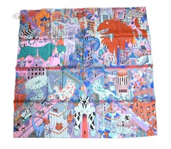 Hermes Scarf Animapolis 90CM Silk Pink Purple Carre Animal Cheetah 88.9cm - $865.84