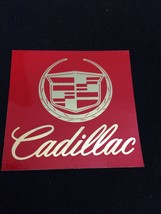 New RED &amp; GOLD Cadillac Car Logo Emblem Stickers *Collection Edition +St... - £1.43 GBP