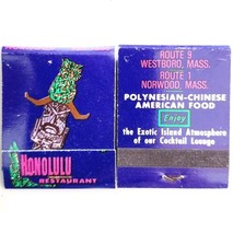 Honolulu Restaurant Vintage Matchbook Polynesian Matches Unstruck Lot Of 2 E19G - £15.61 GBP