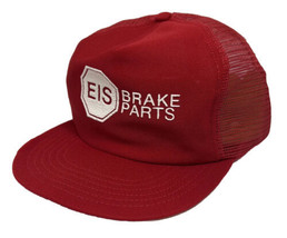 Vintage EIS Brake Parts Hat Cap Snap Back Red Mesh Trucker Stop Sign Log... - $19.79
