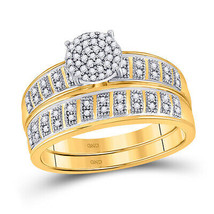 10kt Yellow Gold Round Diamond Bridal Wedding Ring Band Set 1/5 Ctw - £428.79 GBP