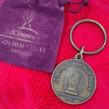 Vintage James Cash Penney JC Penney Golden Rule Award Brass Keychain Key... - $9.98