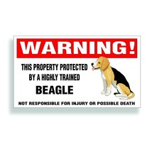 Warning DECAL trained BEAGLE hunting dog bumper or window sticker - £7.93 GBP