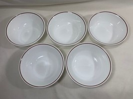 5 CEREAL BOWLS Corelle Indian Summer/ Harvest Home ~ Brown Stripe 6-1/4&quot; Set - $21.78