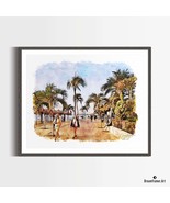 Premium Art Print Puerto Vallarta Malecon in Watercolors, by Dreamframer... - $37.95+
