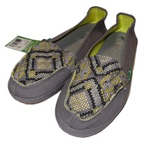 Sanuk Shoes Womens Gray Canvas Lightweight Sidewalk Surfer Slip On Cross Stitch - £21.34 GBP