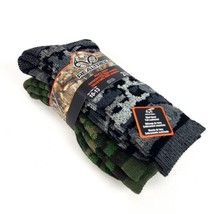 Realtree Wool Blend Full Cushioned Camo Socks 2 Pairs 10-13 Green Grey New - $17.81