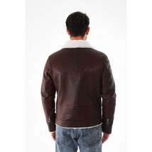 Vinci The Cortina Brown & White Shearling Leather Men Jacket image 3