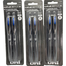 Uniball 207 Plus Gel Blue Ink Pens Medium Point 0.7mm 2 pack Lot of 3 Total of 6 - £7.69 GBP