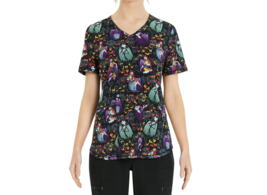 Nightmare Before Christmas Women&#39;s Alive Love Print Scrub Top​ Multicolo... - $26.98