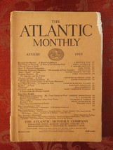 ATLANTIC Monthly Magazine August 1922 Carl Engel Emma Lawrence David Livingstone - £10.35 GBP