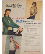 1947 Print Ad Marshall Field &amp; Co Bradley Sweater Twins Pretty Ladies Ch... - £17.53 GBP