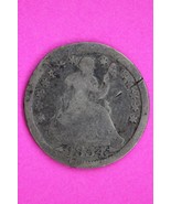 1854 P Seated Liberty Half Dime Silver Guaranteed Authentic &amp; Genuine Co... - $19.99
