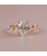 925 Silver Oval Moissanite Diamond Ring 925 Silver Moissanite Engagement... - $4,479.32 MXN