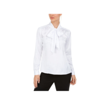 Calvin Klein Womens Moire Tie Neck Blouse Color:White/White Size:Small - £58.03 GBP