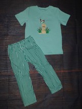 NEW Boutique Hunting Dog Duck Boys Short Sleeve Outfit Set Size 7-8 - £11.98 GBP