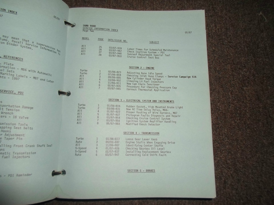 1971 85 1999 Saab 9000 Di APC Engine Supplement Workshop Management Manuals O... Item image 6