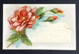 Happy Birthday Roses Flowers Postcard c1910s Embossed - $6.99