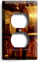 RUSTIC VINAGE WINERY CELLAR AGED WORN OUT WINE BARRELS OUTLET WALL PLATE... - $12.59 CAD