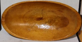 Vintage Primitive Hand-Carved Wooden Bread Dough Bowl 21 by 11 by 4 inches - £117.75 GBP
