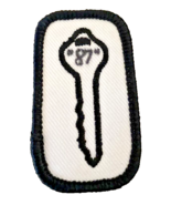 Girl Scout Patch Badge Key White Black 1987 1980s RARE Scarce 1&quot; x 2&quot; Vi... - €15,87 EUR