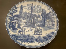 Vintage Victoria Ironstone Blue and White 12&quot; Platter - £24.82 GBP