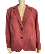 Talbots Woman Petite Pink Aberdeen Line 2 Button Wool Blazer Size 22Wp - $47.49