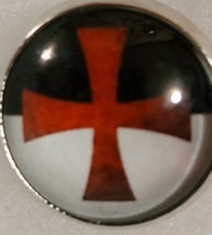 Knights Templar Blood Red Cross Lapel Pin  - £7.18 GBP