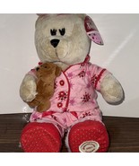 Plush Starbucks Girl Bearista Bear Pink Pajamas w/Teddy Bear 2007 69th E... - $197.68 MXN