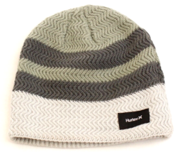 Hurley Block Party Gray Knit Beanie Men&#39;s One Size NEW - £31.74 GBP