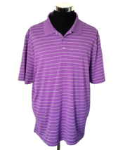 Amazon Essentials  Polo Shirt Men&#39;s X- Large Purple Stripes Casual Activewear SS - £9.30 GBP
