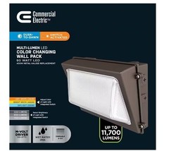 Commercial Electric 400W Equivalent LED Bronze Dusk/Dawn Wall Pack Light - £52.41 GBP