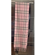 Cashmink V Fraas West Germany Scarf Pink Blk White 52&quot; L 11.5&quot; W Soft RN... - $12.82