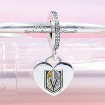 925 Sterling Silver Exclusive Charm Vegas Golden Knights Dangle Charm With CZ  - £13.46 GBP