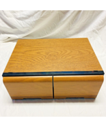 Faux Wood Grain VHS Video Cassette Holder 16 Tape 2 Drawer Storage Case ... - $16.46 CAD