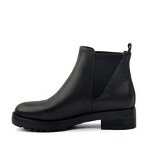 Winter Snow Boots Women Slip-on Genuine Leather Natural Female Black Platform Bl - £99.03 GBP