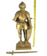 Vtg Cast Metal Gold Knight Removable Sword  17&quot; Figurine MBC Japan MCM S... - £24.11 GBP