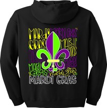 Mardi Gras Typography Full Zip Hoodie - £35.34 GBP