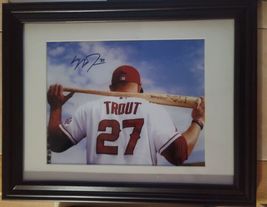 Framed Mike Trout Thunderbolt Autograph Photo Print - California Angles image 4