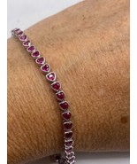 5Ct Women&#39;s Tennis Bracelet Simulated Pink Ruby 14K White Gold Over  Hea... - $3,342.83 MXN