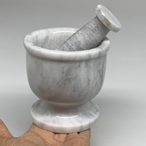 2.44 lbs,  4&quot;x3.9&quot;, Natural Marble Crystal Pestle and Mortar Handmade, B... - £93.44 GBP