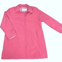 Liz Claiborne Women&#39;s Barbie Pink Long Trench Coat Front Button Plus siz... - $819.97 MXN