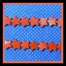 6mm Red Jasper Flat Star Beads (10) TEN BEADS - £1.58 GBP