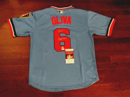 TONY OLIVA # 6 &quot; TONY O &quot; MINN TWINS HOF SIGNED AUTO MAJESTIC GAME JERSE... - £295.76 GBP