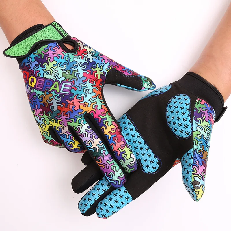 Qepae Cycling Gloves Full Finger MTB Bicycle Gloves Half Finger Anti-slip Shockp - £82.13 GBP