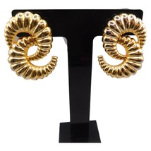 Vintage Clip on Earrings Spiral Half Moon Shaped Statement Women Fashion - £6.59 GBP