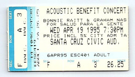 Bonnie Raitt Konzert Ticket Stumpf April 19 1995 Santa Cruz California - $39.25