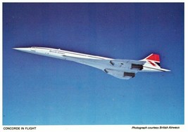 British Airways Concorde Airplane in Flight Postcard - £6.97 GBP